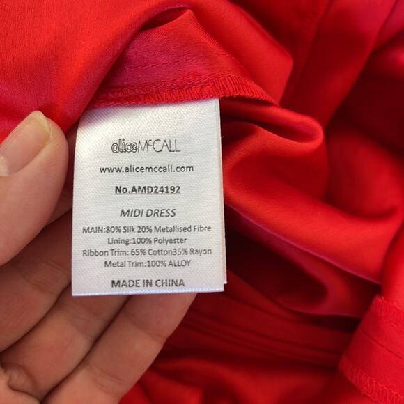 Alice McCall Red Silk “I feel it coming” Dress - Picture 12 of 16